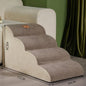 Dog steps for bed or couch, durable and paw-friendly with removable washable cover, padded for comfort.